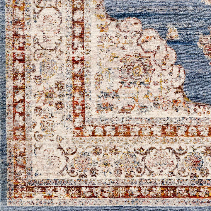 Tugos Traditional Style Blue And Ivory Area Rug - The Rug Decor
