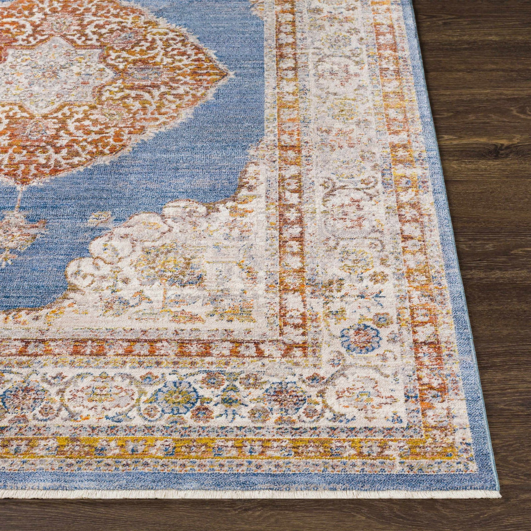 Tugos Traditional Style Blue And Ivory Area Rug - The Rug Decor