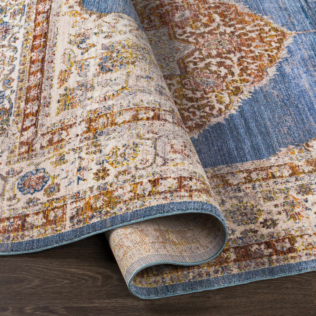 Tugos Traditional Style Blue And Ivory Area Rug - The Rug Decor