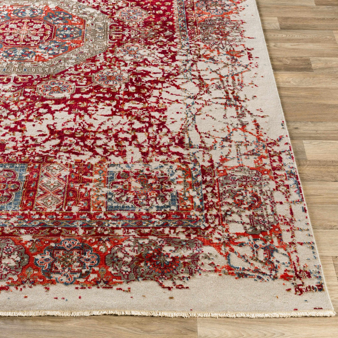 Tulare Red And Beige Traditional Style Hand Knotted Area Rug - The Rug Decor