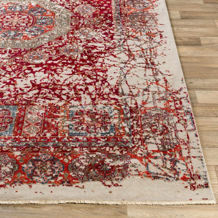 Tulare Red And Beige Traditional Style Hand Knotted Area Rug - The Rug Decor