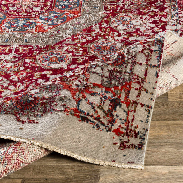 Tulare Red And Beige Traditional Style Hand Knotted Area Rug - The Rug Decor