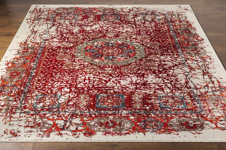 Tulare Red And Beige Traditional Style Hand Knotted Area Rug - The Rug Decor