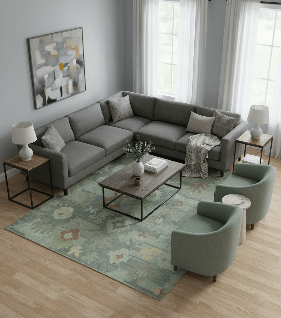 Tulu Distressed Modern Ikat Design Hand Knotted Custom Made wool rug - The Rug Decor