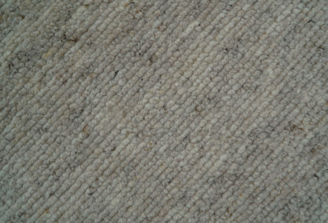 Tulu Modern Solid Beige Hand Knotted Wool Area Rug - The Rug Decor