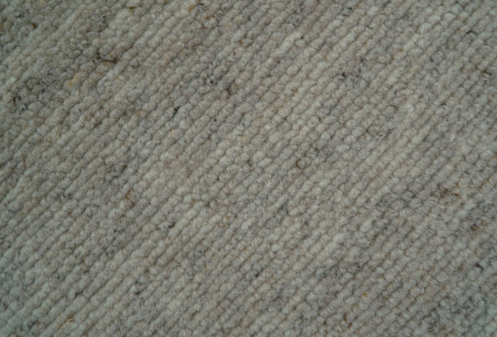 Tulu Modern Solid Beige Hand Knotted Wool Area Rug - The Rug Decor