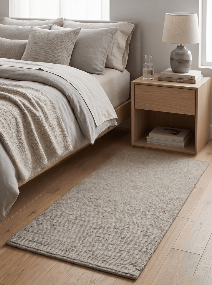 Tulu Modern Solid Beige Hand Knotted Wool Area Rug - The Rug Decor