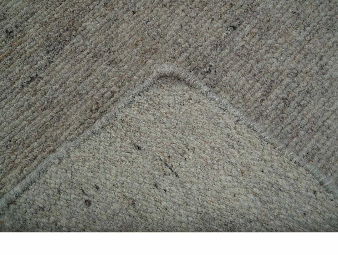 Tulu Modern Solid Beige Hand Knotted Wool Area Rug - The Rug Decor