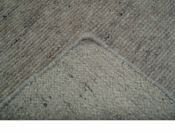 Tulu Modern Solid Beige Hand Knotted Wool Area Rug - The Rug Decor