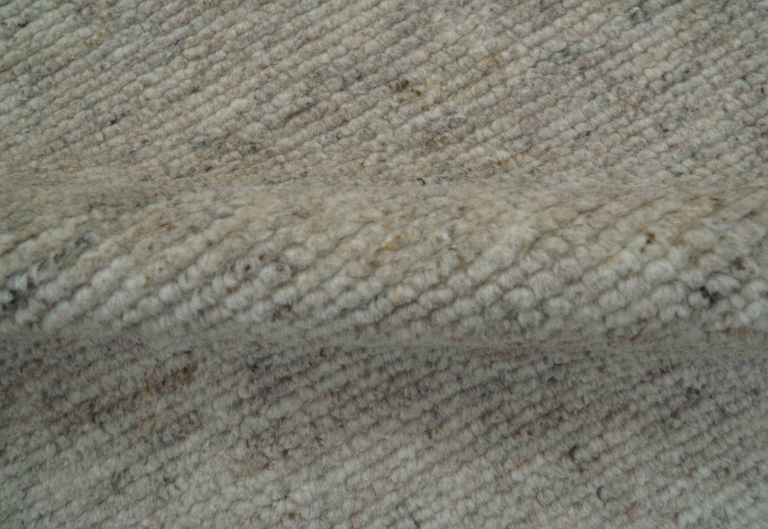 Tulu Modern Solid Beige Hand Knotted Wool Area Rug - The Rug Decor