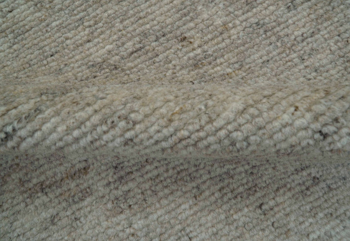 Tulu Modern Solid Beige Hand Knotted Wool Area Rug - The Rug Decor