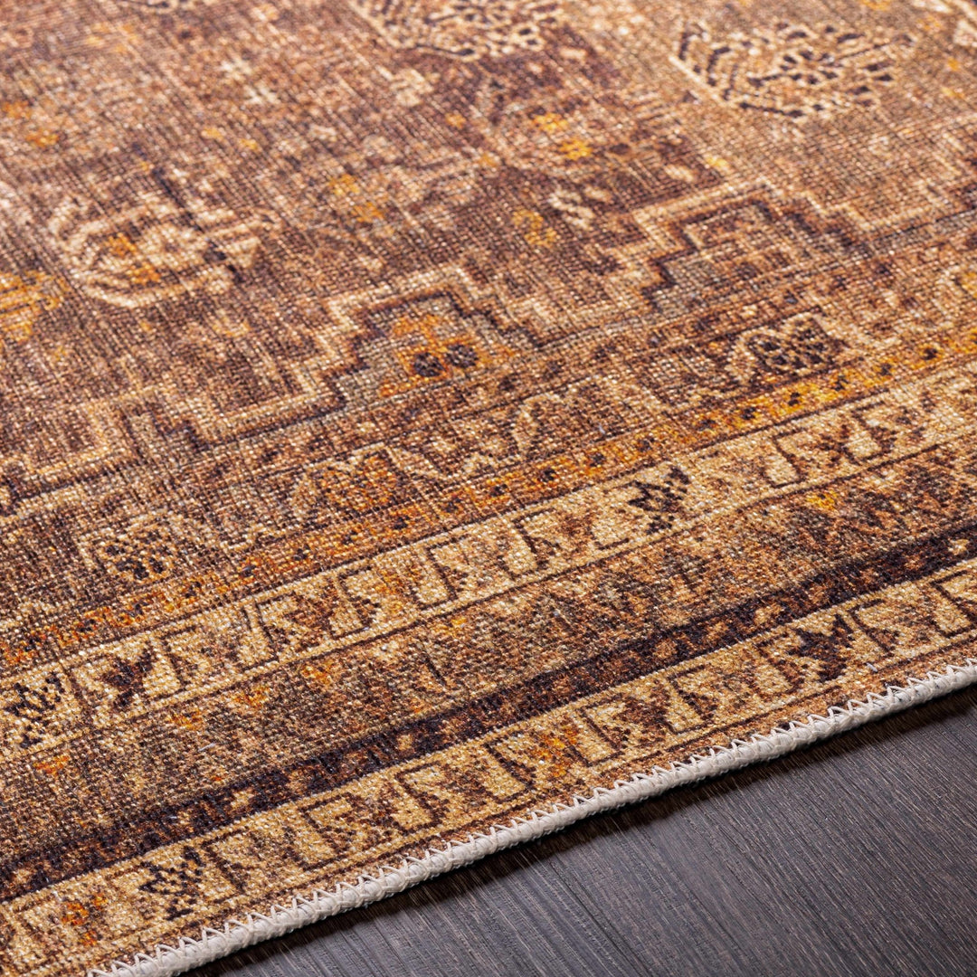 Tungao Beige And Brown Traditional Style Washable Area Rug - The Rug Decor
