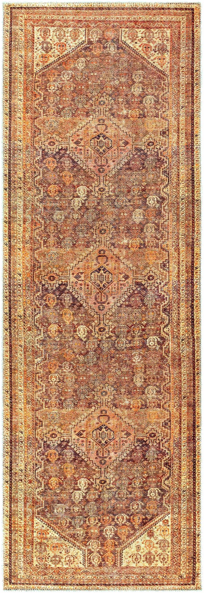 Tungao Beige And Brown Traditional Style Washable Area Rug - The Rug Decor