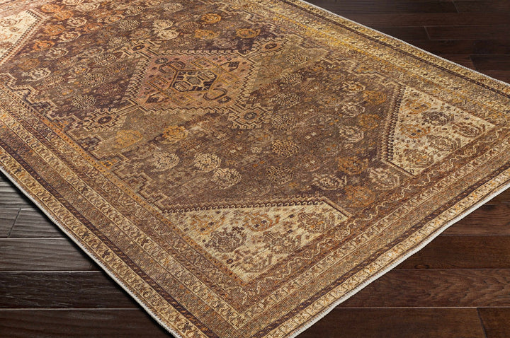 Tungao Beige And Brown Traditional Style Washable Area Rug - The Rug Decor