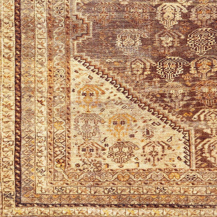 Tungao Beige And Brown Traditional Style Washable Area Rug - The Rug Decor