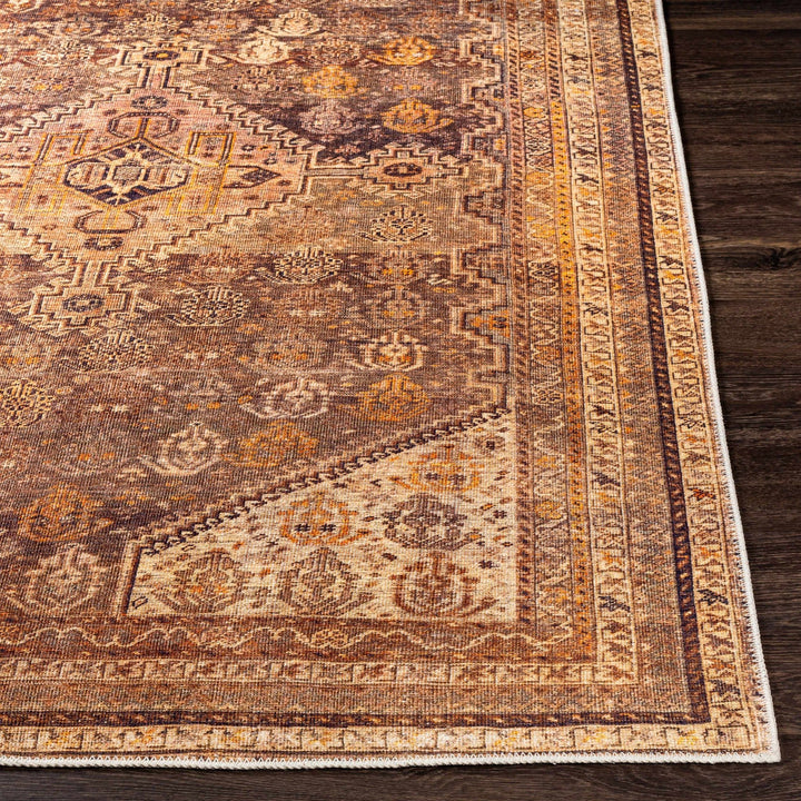 Tungao Beige And Brown Traditional Style Washable Area Rug - The Rug Decor