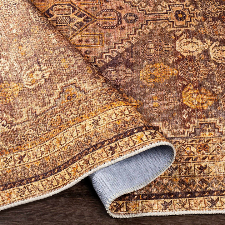Tungao Beige And Brown Traditional Style Washable Area Rug - The Rug Decor
