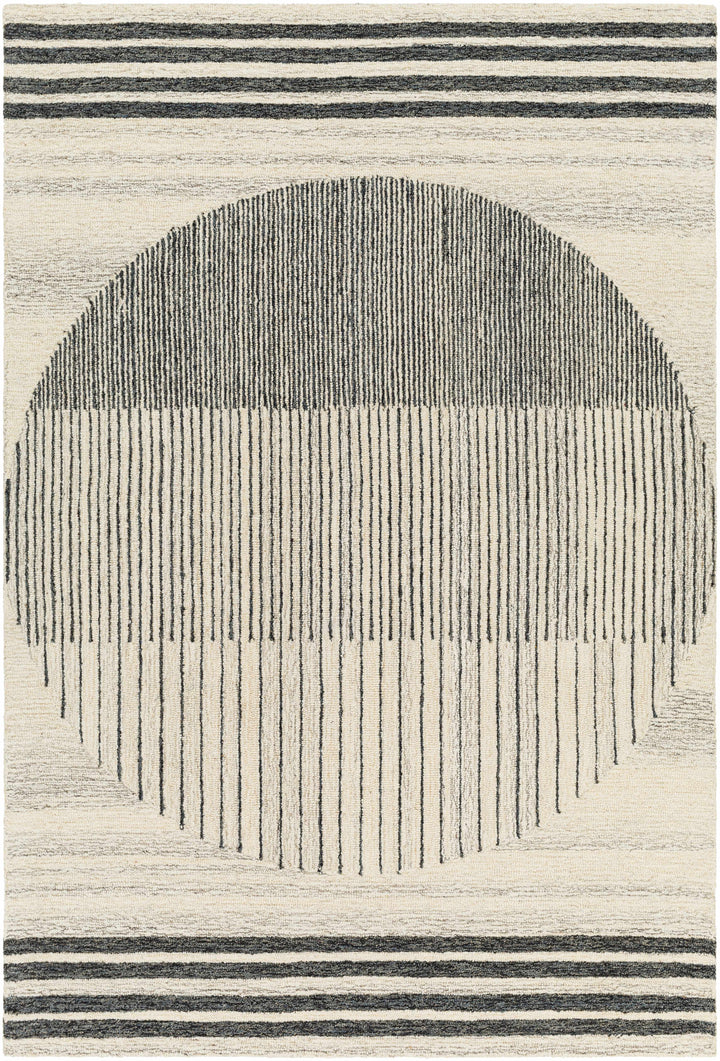 Turgut Modern Beige And Black Hand Tufted Wool Rug