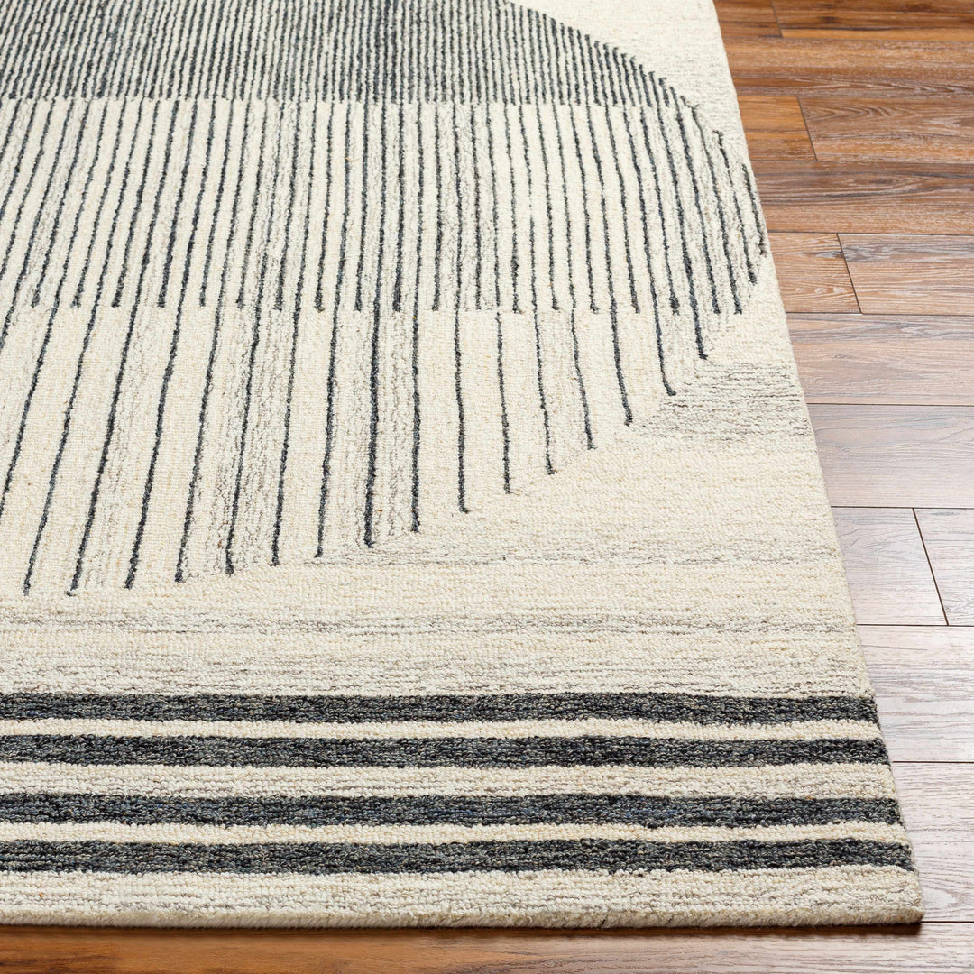 Turgut Modern Beige And Black Hand Tufted Wool Rug