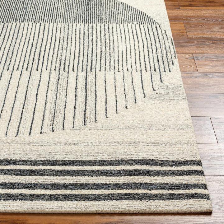 Turgut Modern Beige And Black Hand Tufted Wool Rug
