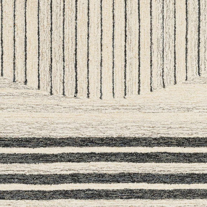 Turgut Modern Beige And Black Hand Tufted Wool Rug