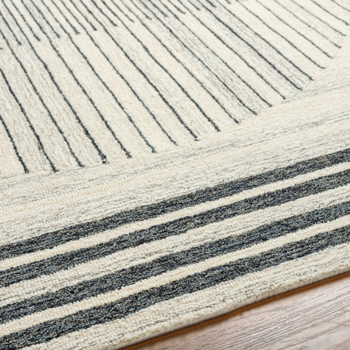 Turgut Modern Beige And Black Hand Tufted Wool Rug