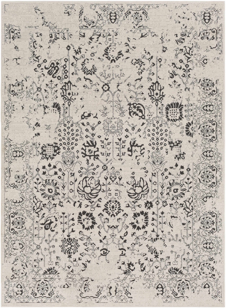 Turkey Traditional Style Ivory And Charcoal Area Rug