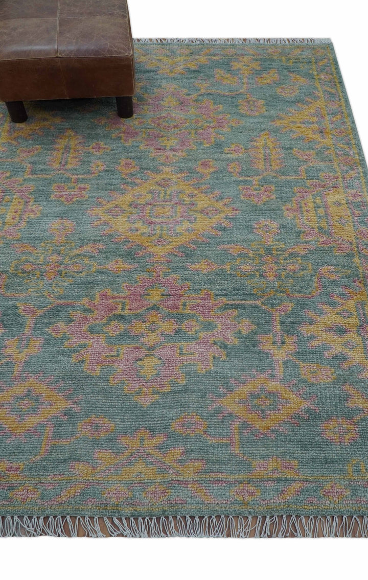 Turkish Design Pink Hand Knotted 4x6 Wool Area Rug - The Rug Decor