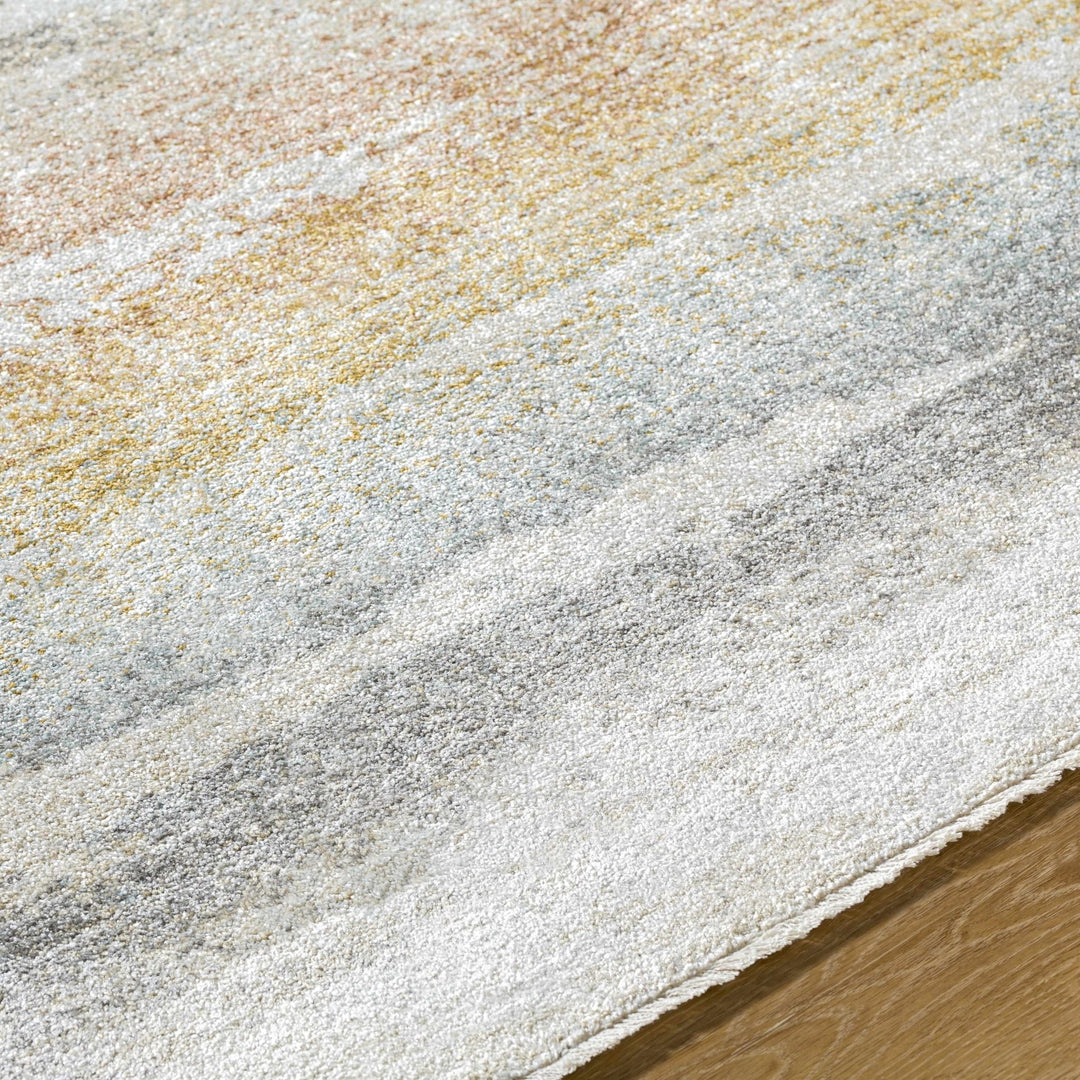 Tvuna Gray And Mustard Modern Abstract Machine Woven Rug - The Rug Decor