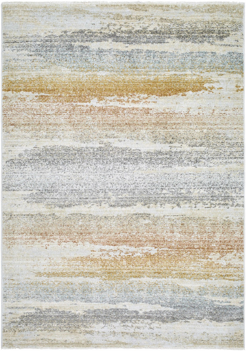 Tvuna Gray And Mustard Modern Abstract Machine Woven Rug - The Rug Decor