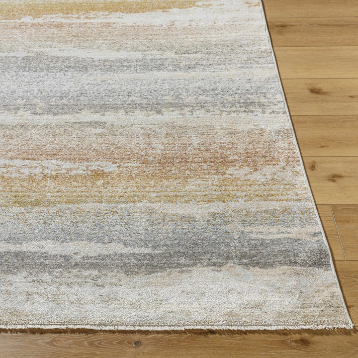 Tvuna Gray And Mustard Modern Abstract Machine Woven Rug - The Rug Decor