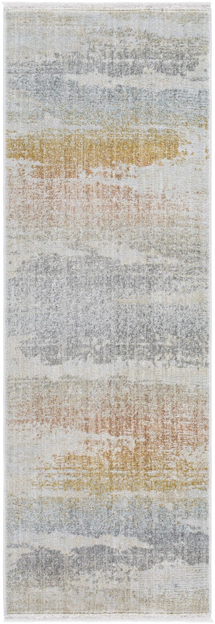 Tvuna Gray And Mustard Modern Abstract Machine Woven Rug - The Rug Decor