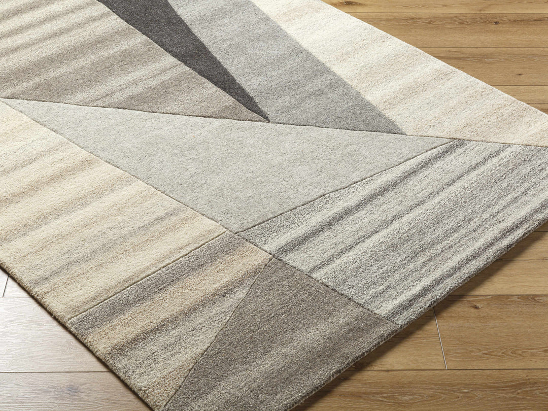 Toril Modern Abstract Gray And Ivory Hand Tufted Wool Rug