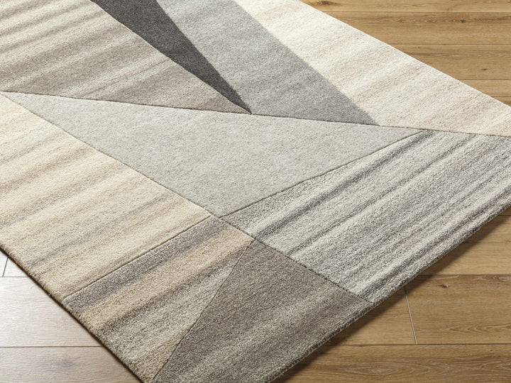 Toril Modern Abstract Gray And Ivory Hand Tufted Wool Rug