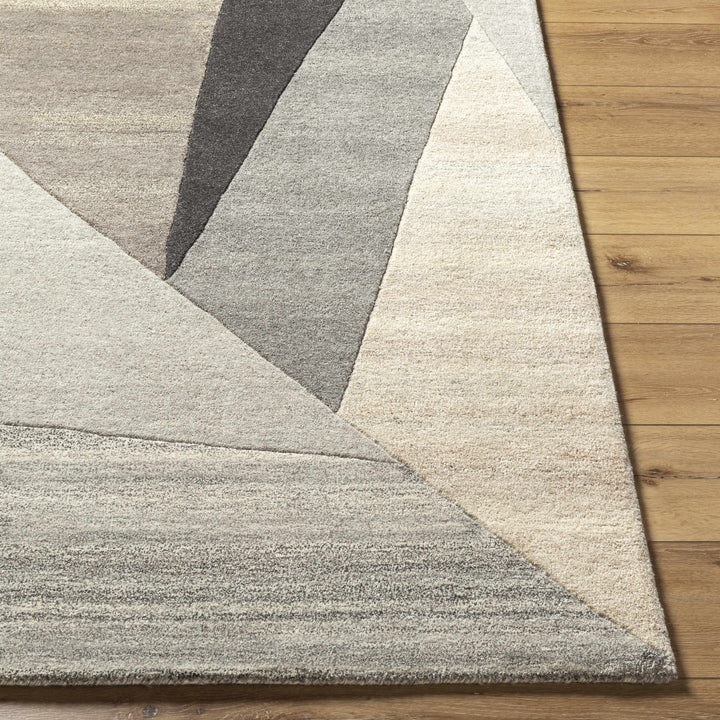 Toril Modern Abstract Gray And Ivory Hand Tufted Wool Rug