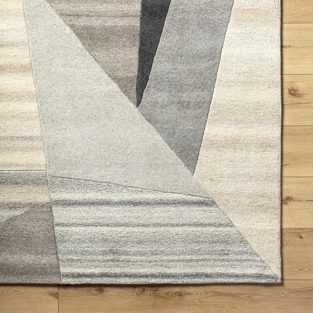 Toril Modern Abstract Gray And Ivory Hand Tufted Wool Rug