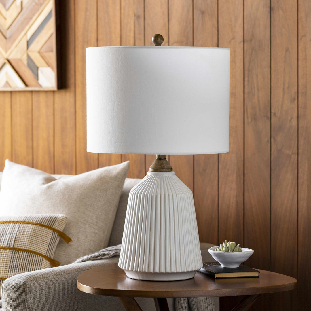 Tramutola White Ceramic Table Lamp | Contemporary Accent Lighting