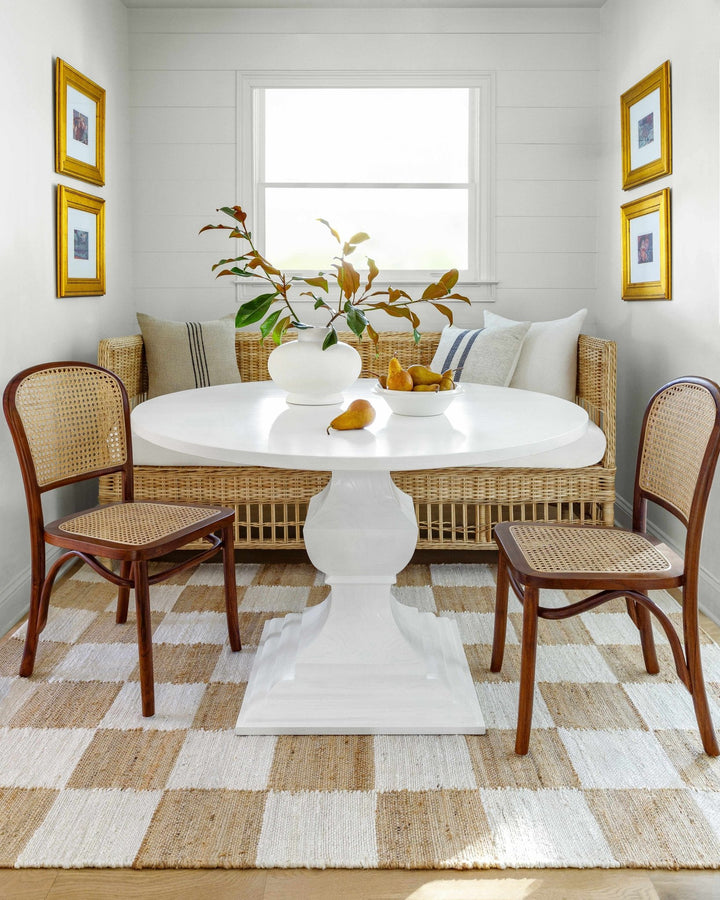 Tyhir Modern Beige And Ivory Checkered Jute Rug - The Rug Decor