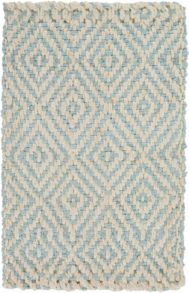 Tyronza Contemporary Style Beige And Blue Hand Woven Area Rug