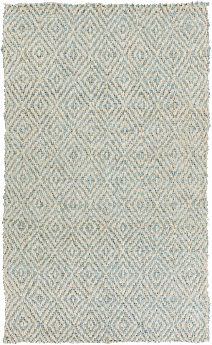 Tyronza Contemporary Style Beige And Blue Hand Woven Area Rug