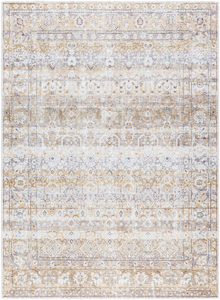 Tywin Traditional Beige And Gray Washable Rug - The Rug Decor