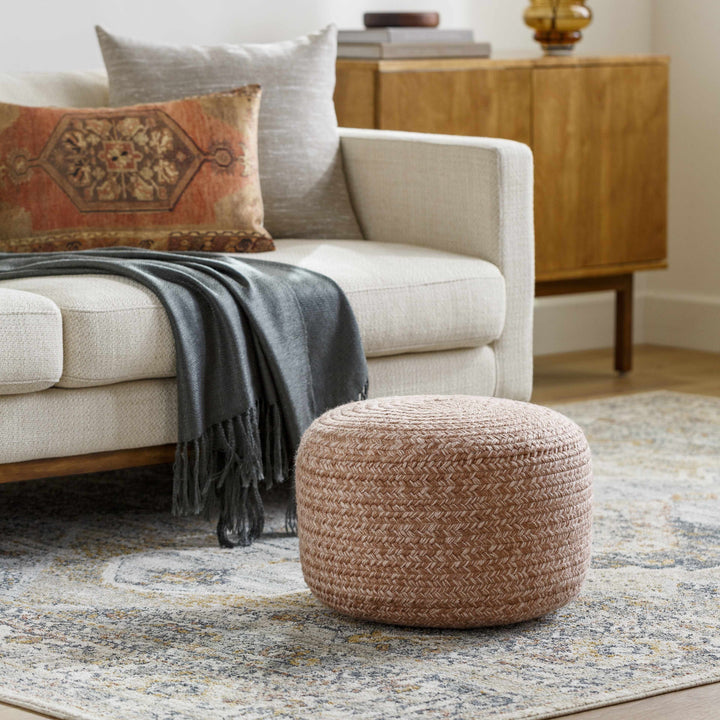 Tonanitla Blush Recycled PET Outdoor Pouf