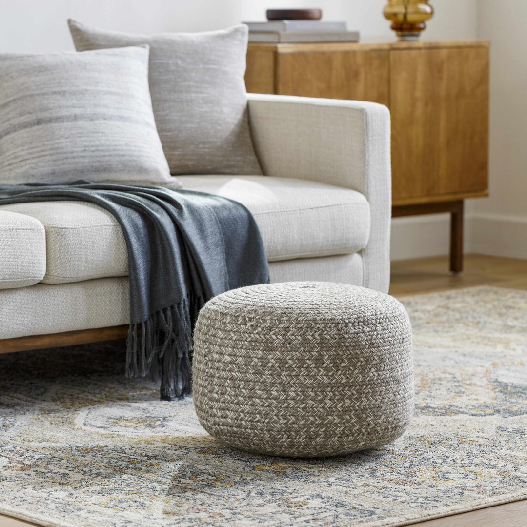 Tonanitla Light Gray Recycled PET Outdoor Pouf