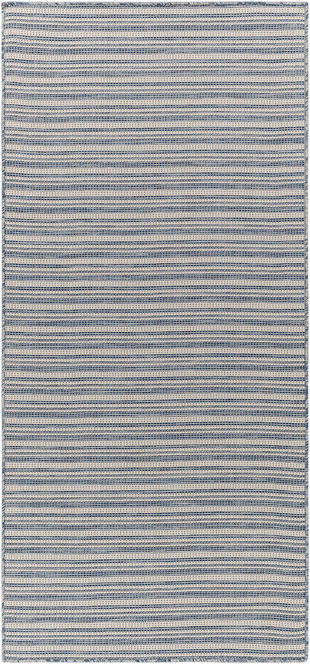 Udom Modern Stripe Pattern Blue And Ivory Area Rug