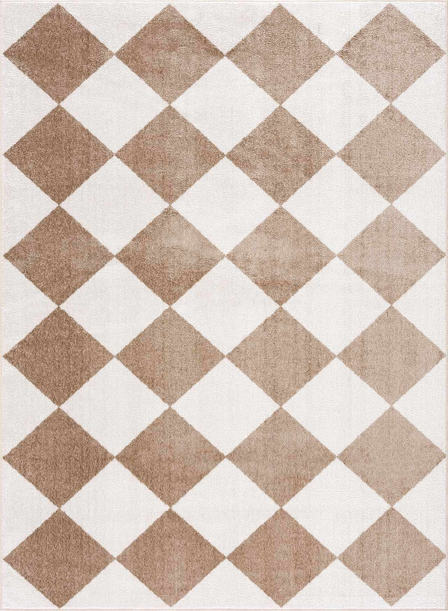 Ulric Modern Geometrical Brown And Beige Area Rug - The Rug Decor