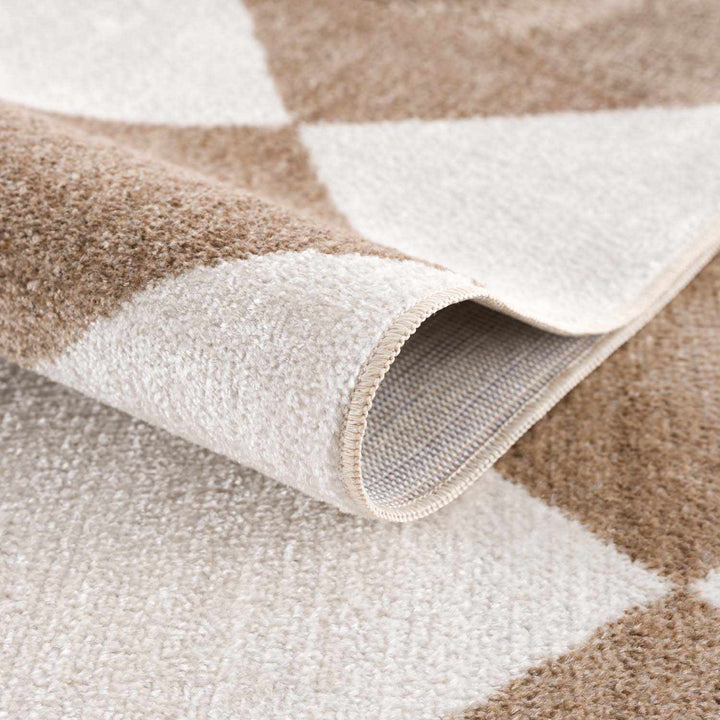 Ulric Modern Geometrical Brown And Beige Area Rug - The Rug Decor