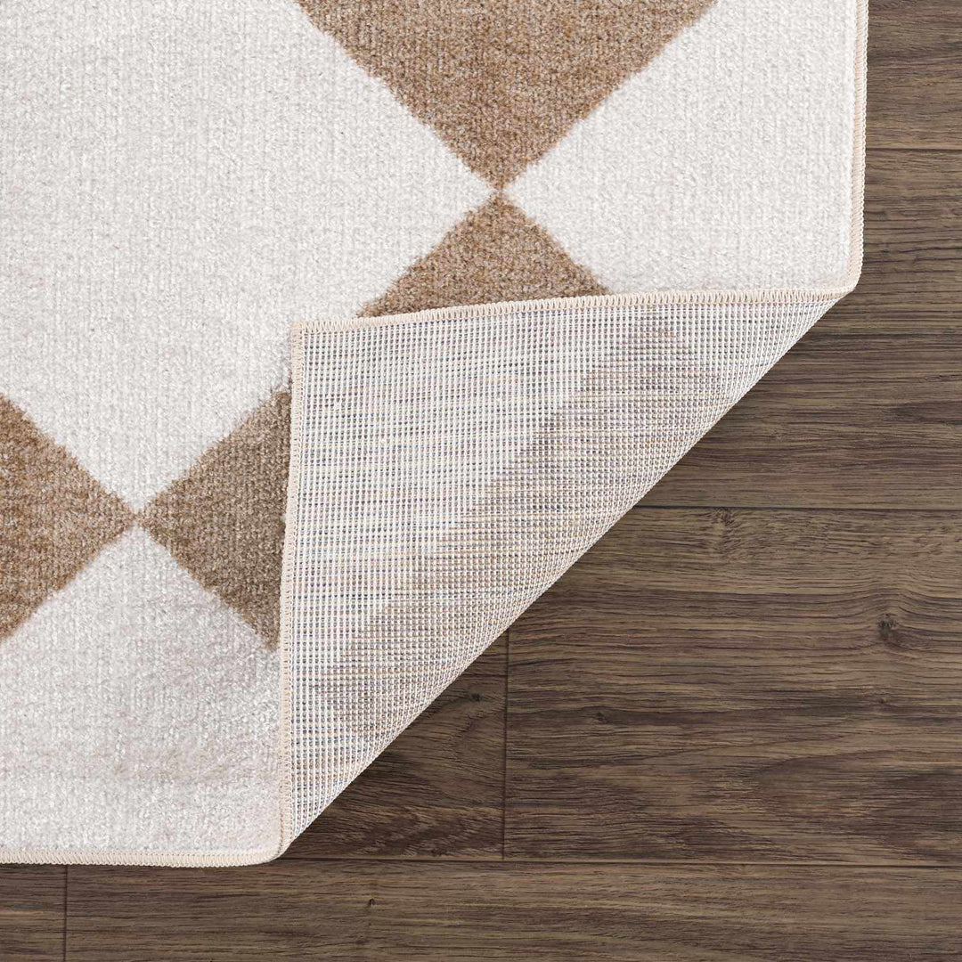 Ulric Modern Geometrical Brown And Beige Area Rug - The Rug Decor