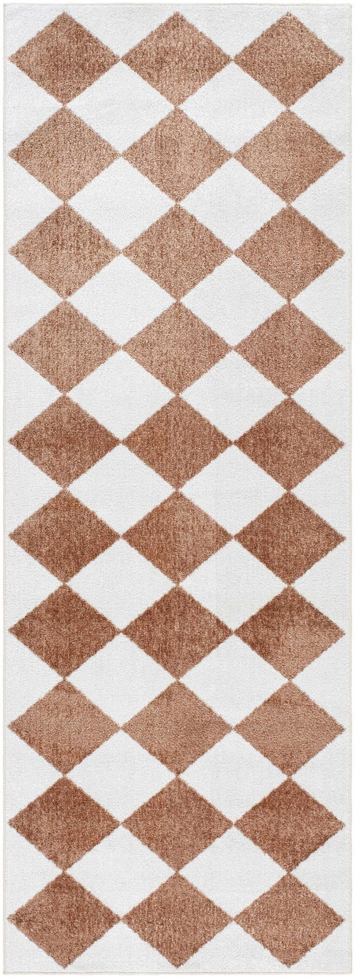 Ulric Modern Geometrical Brown And White Washable Area Rug - The Rug Decor