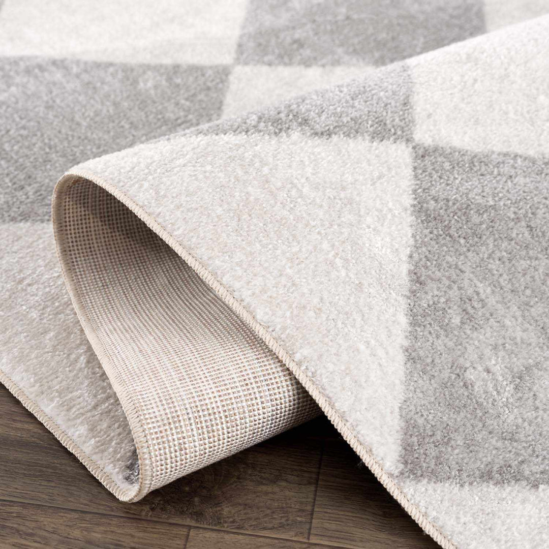 Ulric Modern Geometrical Gray And Ivory Washable Rug - The Rug Decor