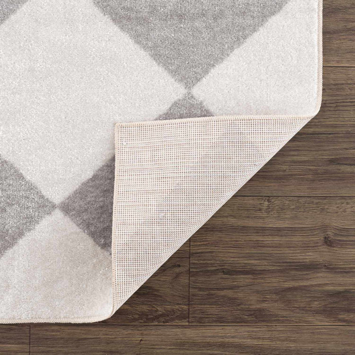 Ulric Modern Geometrical Gray And Ivory Washable Rug - The Rug Decor